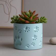 DIY可爱花盆模具，猫爪蜡烛杯硅胶模具，圆形罐子石膏树脂模具 - 矽膠模具 - 查看 4