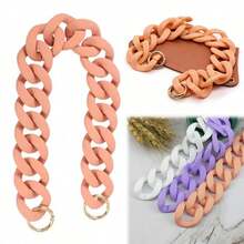 11.81 Inch Resin Handbag Handle, Decorative Bag Chain For DIY Craft Projects, Premium Frosted Matte Finish Purse Accessory (Pink) - Black - View 6