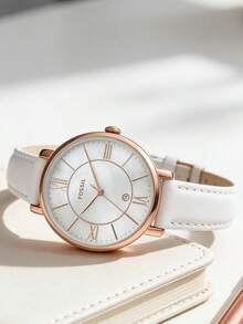 Fossil 女式石英不锈钢三针手表 不锈钢表壳/玻璃镜面 ES4579/ES3972 - 白色 - 查看 3