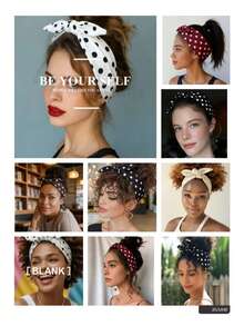 1/3/6 piezas Diadema elástica suave con estampado de lunares para mujer, para yoga y deportes, uso versátil diario y ocasional, elegante accesorio para la cabeza adecuado para todas las estaciones y festividades - 6 piezas - Ver 2