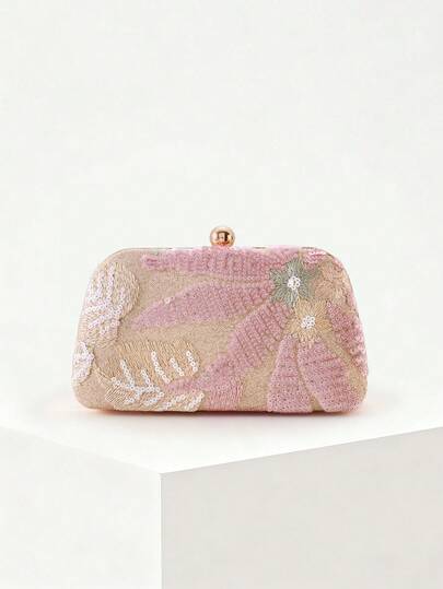 Túi xách cầm tay kiểu cổ điển YMI STYLE 1 chiếc với khóa cài hình cầu màu vàng, trang trí họa tiết lá thêu tinh tế theo phong cách retro, được cắt ngẫu nhiên. Thích hợp cho các cô gái dự tiệc, quý bà, cô dâu, hoàn hảo cho tiệc tùng, đám cưới, dạ hội, tiệc tối trang trọng, phối cùng váy cưới, váy dạ hội trang trọng, váy dự tiệc, váy sinh nhật.