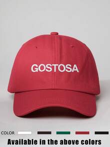 1顶女士刺绣“GOSTOSA”棒球帽，可调节户外防晒休闲帽，适合春季、秋季、旅行、海滩，男女皆宜，Y2K风格 - 棒球帽 - 查看 4