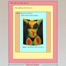 1pc Abstract Colorful Woman Tapestry, Polyester Tapestry, Wall Decor For Living Room, Bedroom, Office, Home Decor, Party Decor, Rectangular Printed Kitchen Wall Hanging Cloth With Drape, Comes With 3 Wall Nails And 2 Clips - Multicolor - View 10