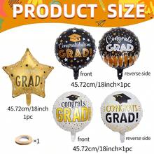 18英寸毕业圆形铝箔气球，金色星星铝箔气球，适用于毕业典礼、生日派对、毕业聚会、舞会庆典、拍照气球 - 畢業圓球 - 查看 7