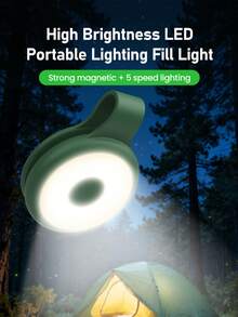 1pc Magnetic Fill Light, USB Powered, Magnetic Phone Beauty Light, Mini Portable 3-Color Temperature Adjustable Selfie Ring Light, Rechargeable Magnetic Installation Convenient, Magnetic LED Fill Light, Suitable For Makeup, Live Streaming, Selfie, Video Recording And Outdoor Shooting, Can Also Be Used As Phone, Tablet, E-Book Reading Light - Three Colors Of Light - View 5