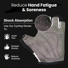 Guantes de ciclismo para bicicleta guantes de bicicleta de montaña antideslizantes acolchados transpirables con medio dedo accesorios deportivos para hombres y mujeres - Negro  Medio dedo - Ver 3