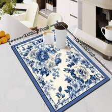 Thảm cách nhiệt màu xanh cổ điển cho bàn ăn/quầy bar, tấm lót thấm hút nước cho mặt bàn bếp, thảm nhanh khô cho máy pha cà phê, đế cao su chống trượt, thấm hút tốt, dễ vệ sinh. - Màu sắc - Xem 17