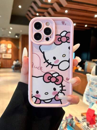 SANRIO 适用于 17/16/15 Pro Max 的支架保护壳，奢华透明电镀气囊防震保护套，适用于 17/16/11/15/12/13/14 Pro Max/14/15 Plus