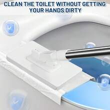 6pcs Set, Includes 1 Hands-Free Auto Floor Mopping System + 5 Cleaning Cloths, One-Click Cloth Replacement, Made Of Durable ABS Material, Space-Saving Design, Compatible With Standard Cleaning Cloths, Suitable For Kitchen - 1 Mop + 5 Towels - View 10