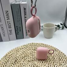 Minimalist Pink Round Matte Earphone Case, Compatible With Apple 1/2/3/4/Pro/Pro2/Pro3 - Pink - View 8