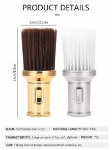1pc Professional Hairdresser Salon Hair Brush, Neck Duster Brush, Hair Salon Barber Tool Accessory - Multicolor - View 6