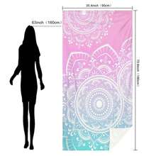 1pc Ombre Mandala Print Ultra-Soft Microfiber Beach Towel, Available In Multiple Sizes, Lightweight And Suitable For Swimming, Camping, Sports, Beach Or Gym - Pink and Blue Gradient Mandala - View 12