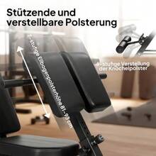 Multifunctional Weight Bench, Adjustable Incline And Flat Bench With 6-Position Backrest, 3-Position Seat, Black - Black - View 8