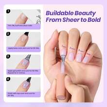 Beetles Gel Polish Whispers Of Love Jelly Gel Nail Polish Set - 6 Colors Milky White Nude Pink Neutral Sheer Translucent Soak Off UV Gel Nail Kit - 6 Colors Amethyst Realm - 查看 5