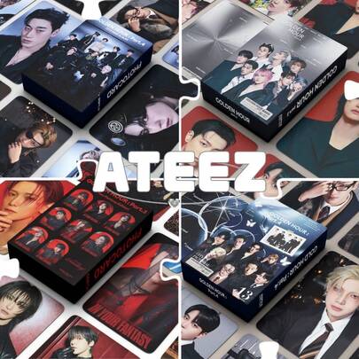 55pcs KPOP AT/EEZ GOLDEN HOUR: Part.2/Part.3/Part.4 Star Card Set - High-Definition Cards Based On Your Fantasy Theme (Hongjun, Sungwha, Yoonho, Usam, San, Mingu, Youyoung, Joonghwa) | Fan Collection Peripherals, Idol Cheering LOMO Photo Cards, Perfect For Collection, Cheering And Decoration. Album Theme Collection Cards