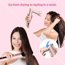 2026 New Product Upgraded 8-In-1 Pink Hot Air Brush Styler With 1200W High Power For Quick Curling And Straightening, Perfect Travel Portable Hair Dryer Tool For Home Use And Ideal Gift For Women - 查看 2