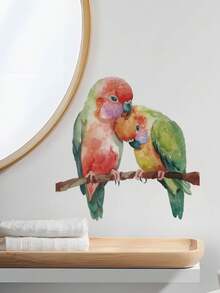 1 pieza Adhesivo decorativo de pared con loro, Vinilo autoadhesivo y removible para sala de estar, dormitorio, baño, decoración del hogar - Vinilos decorativos para pared - Ver 12