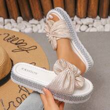 Sandal đế bằng hở mũi thoải mái dành cho nữ, mẫu mới năm 2026, thích hợp đi biển. - Rượu sâm banh - Xem 10