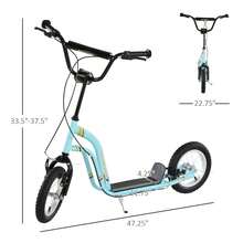 Youth Scooter Front And Rear Caliper Dual Brakes 12-Inch Inflatable Front Wheel Ride On Toy For Age 5+, Blue - Mint Green - View 6