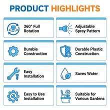 Blue Garden Irrigation System Sprinkler, 6mm Diffuse Sprinkler, 360 Degree Adjustable All-Directional Sprinkler, Garden Sprinkler - Atomizing Nozzle - View 5