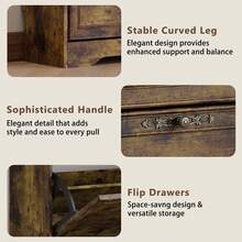 Shoe Cabinet For Entryway, Slim Shoe Storage Cabinet With Adjustable Shelves, Wooden Rack And Organizer For Small Spaces, Closet, Hallway - Brown 3 Doors - View 6
