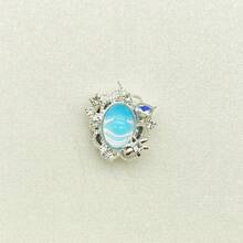 1个衬衫纽扣套，时尚水晶海龟造型袖扣，衬衫配饰 - 藍色 - 查看 15