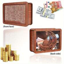 Vintage Money Saving Box, Cash Vault Saving Jar With Target Amount & Number Counter, Money Bank Savings Challenge Box For Adults, 10000 US Dollars Capacity - Màu sáng - Xem 12