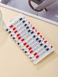 Set de 12 piezas de pulseras elásticas de arcilla suave con cuentas de letras de estilo country en colores variados, adecuadas para la Copa del Mundo, regalos, uso diario - Multicolor - Ver 1