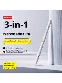 Lenovo BP28 3-In-1 Universal Pen, Passive Capacitive Pen, Magnetic Adhesion Stylus, High Sensitivity, Pixel-Level Positioning, Replaceable Tip, Handwriting Creation For Tablets And Phones, Compatible With Android And IOS Phones And Tablets - View 6
