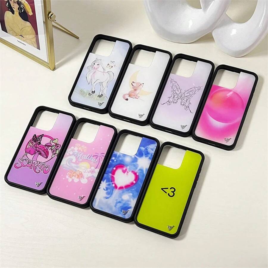 Wildflower 3D Flowers Phone Case For 17 16 15 14 13 12 Pro Max 16Plus Cute Moon Love Heart WF Metal Logo Wolf Cover Funda 16 Case 17 Pro Max Case Stitch Holiday Special Offer Minimalist New Style Holiday Gift 17 Pro Max Exquisite - 3 - 查看 1