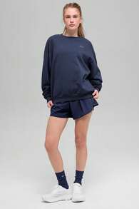 Alo Yoga Alo Accolade Crew Neck Pullover Unisex Style Designed For A Boxy Navy U3031rg - Màu xanh lam - Xem 5