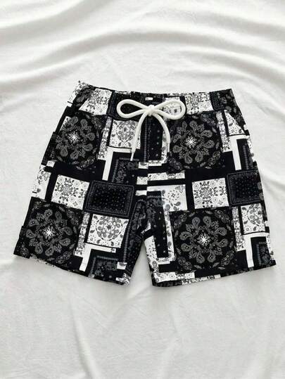 Quần short Bermuda dáng rộng thoáng khí kiểu Mỹ, quần đi biển nhanh khô, chất liệu vải hạt điều, quần short thể thao nhẹ, chất liệu vải hạt điều, thích hợp cho mùa hè.