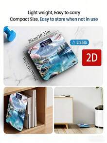 2D Flat Electronic Scale, LED Display Digital Scale, Household Electronic Scale - Multicolor - View 6
