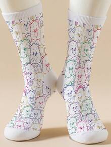 CARE BEARS 1 Đôi tất nữ in hình cá nhân hóa, in kỹ thuật số 360 độ với hình ảnh gấu vui nhộn như gấu cổ vũ, gấu ước nguyện, gấu trái tim, gấu thiên thần, gấu cáu kỉnh, kiểu dáng thời trang và tối giản, phù hợp để mang hàng ngày và làm quà tặng tốt nghiệp/sinh nhật. - Nhiều màu - Xem 4