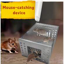 Bẫy chuột tự động! Bẫy chuột bằng sắt, bẫy chuột hoàn toàn tự động, bẫy chuột tái sử dụng dùng trong nhà/ngoài trời, an toàn cho vật nuôi, cửa lò xo tự động đóng, bẫy chuột di động. - A - Xem 8