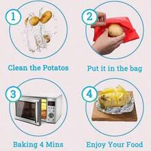 1pc Reusable Microwave Potato Cooking Bag, Multi-Layer Structure, Fast And Convenient, Suitable For Potatoes, Corn And Various Ingredients, Non-Electric And Battery-Free, Practical Cookware For Kitchen, Essential For Household Cooking, Ideal For Renters, Slouchy People, And Food Lovers, Practical Housewarming Or Holiday Gift - Multicolor - View 10