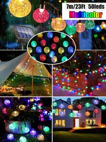 [Solar LED String Lights] 5M/7M/12M Solar LED String Lights With 20 LED Beads, Bubble Ball Fairy Lights For Outdoor Garden And Patio Decor, Powered By Nickel Solar Cells - Bubble - View 13