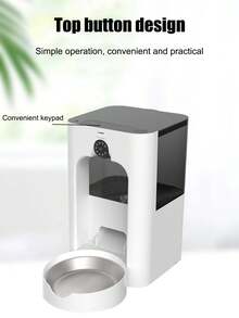 1pc New USB Powered Pet Smart Camera With Adjustable Lens, 135oz/4L Capacity Automatic Pet Feeder With Stainless Steel Bowl, APP Controlled, Stylish Design, Suitable For Multiple Scenes (Living Room, Balcony, Bedroom, Outdoor) - 4L - View 19