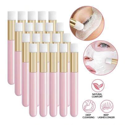 MAANGE 20/10/5/1 Pc Eyelash Shampoo Brushes, Eyelash Shampoo Brushes, Eyelash Extension Brushes For Cleaning, Peeling, Blackhead Removal Tools,Lash Shampoo Bottle Brushes,Nose Pore Deep Cleaning Brush,Eyelash Tube Brush,For Women, Girls,Easter Gift, Mother's Day Gift