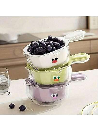 Cute Duck-Billed Double-Layer Vegetable Washing Basket With Handle - Essential Kitchen Vegetable Basket