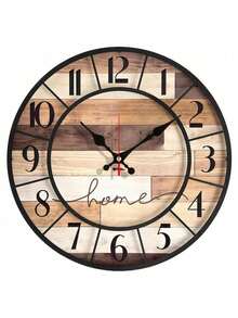Vintage Wooden Wall Clock - 1 Large 10-Inch Wall Clock - Silent Japanese Quartz Movement - MDF Material, Battery Powered (AA Batteries Not Included),Battery Operated Wall Clock,Battery Wall Clock,Silent Wall Clock,Reloj De Pared Arbol De Navida, Art, Christmas Decrotions, Wall Deocr,Teacher Gift,Graduation Gifts,Mother Gifts,Classroom,Room Decore,Home Essentials,Adornos Para Cuarto - A - Xem 10