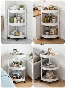 Xe đẩy đựng đồ có bánh xe, kệ đựng đồ góc nhỏ gọn, làm bằng nhựa chắc chắn, có thể gấp gọn, cần lắp ráp, không cần nguồn điện, thích hợp cho nhà bếp, phòng khách, phòng ngủ, văn phòng, phòng tắm và vòi sen thương mại, giỏ đựng đồ đa chức năng. - màu đen - Xem 12