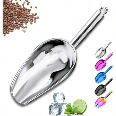 Metal Ice Coop Kitchen Ice  For Ice Makertainle Teel Mall Ice  For Freezer Kitchen Gad Coe Flour Pet Dog Food Coop Ilver 3 OZ