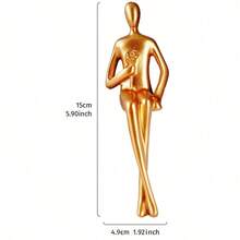 1pc Gold Abstract Human Body Resin Sculpture, Minimalist Decorative Statuette, Artistic Decor Suitable For Home, Office, Bookshelf, TV Stand, And Hotel - Multiple Styles - View 8