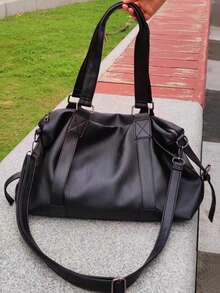Bolso de mano elegante y de moda para compras - Negro - Ver 4