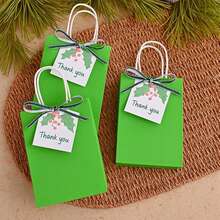 6/12 22*16*8cm Deep Green + Silver Edged Ribbon Bow, Overall Fresh And Festive, Great Gift Choice For Mom - View 3
