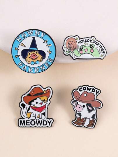 Huy hiệu tráng men chủ đề cao bồi miền Tây với hình ảnh động vật ngộ nghĩnh, thiết kế hình người dễ thương với độ tương phản cao, phù hợp để gắn lên quần áo, ba lô, là món quà lý tưởng cho những người yêu thích meme và phong cách miền Tây, món quà hoàn hảo cho bạn bè và người thân có phong cách miền Tây.