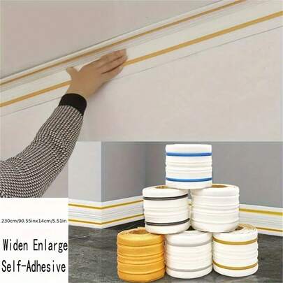 1 pieza 14cm X 230cm Moldura autoadhesiva para paredes, apta para esquinas interiores y exteriores, ideal para decorar techos, zócalos y paredes, moldura decorativa para el hogar DIY disponible en múltiples estilos
