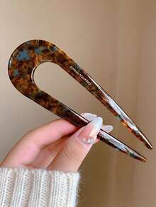 1個U型髮夾，新中式髮髻造型髮飾，優雅精緻髮型裝飾，適用於漢服、旗袍，適合日常、休閒、派對、海灘、度假、髮型設計、洗臉/洗髮、化妝、穿搭配件，春夏秋冬通用，髮簪 - 彩色 - 查看 12