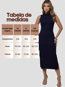 Women's Slim Fit Midi Dress, Tank Top Style, Flatters The Silhouette, Side Slit, Elegant Look - Màu xanh lam - Xem 7
